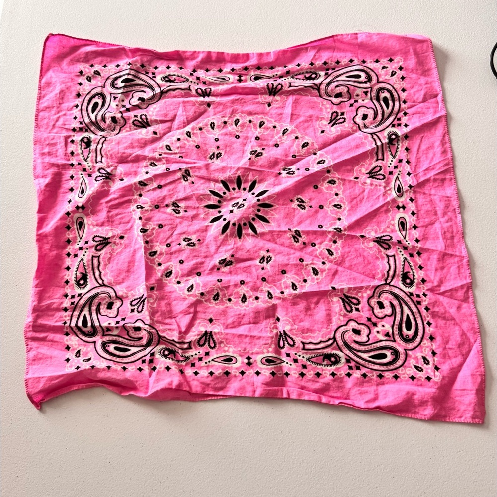 Pink Paisley Bandana Scarf